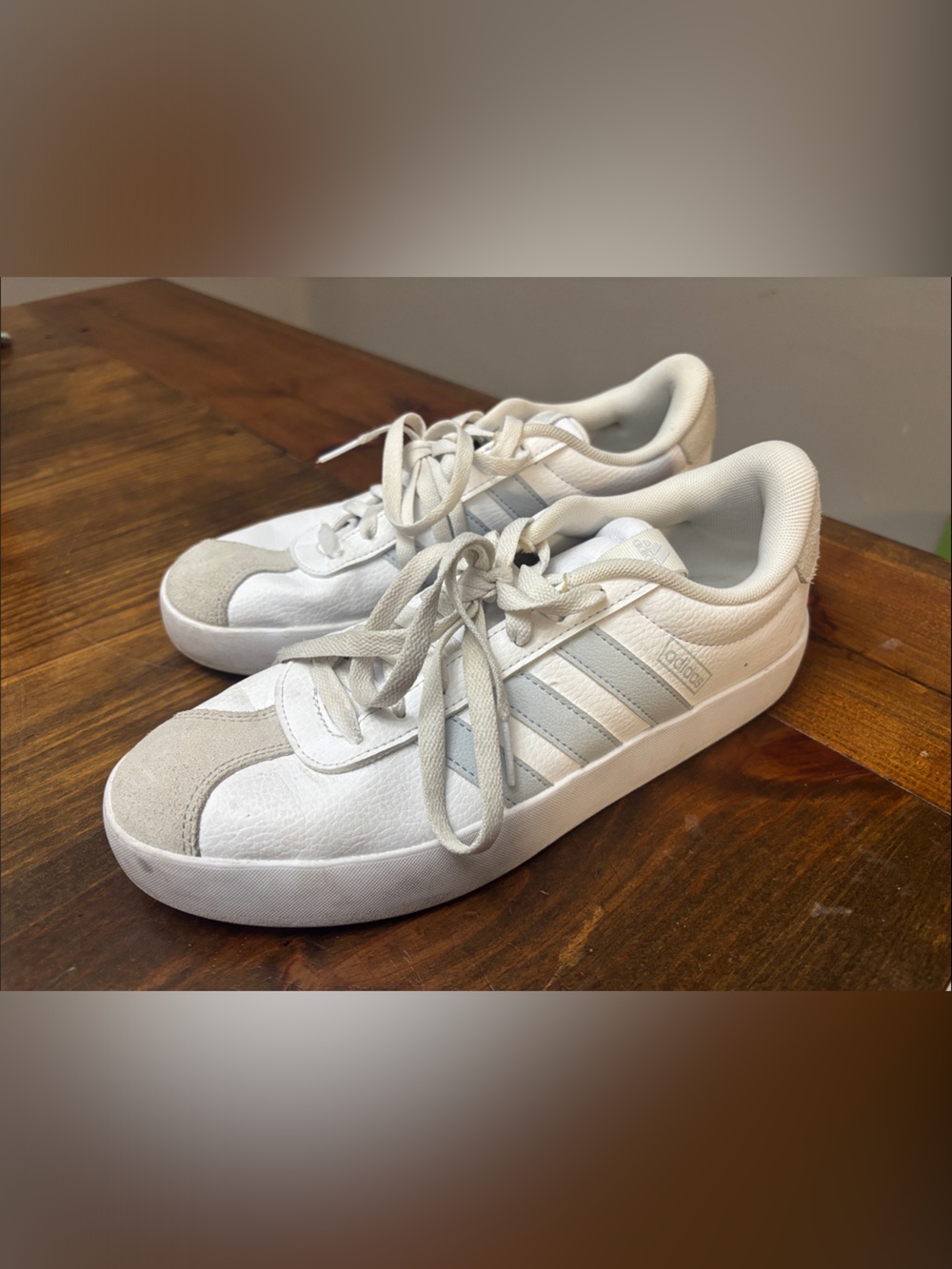 adidas White Sneakers with Light Gray Accents